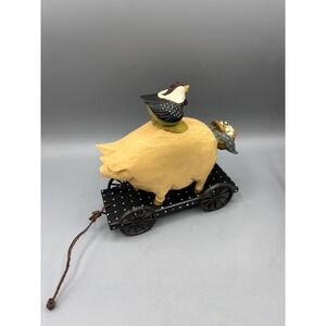 Williraye Studio Pig‎ Chicken Cart Figurine Farmhouse Decor Vintage 1996
